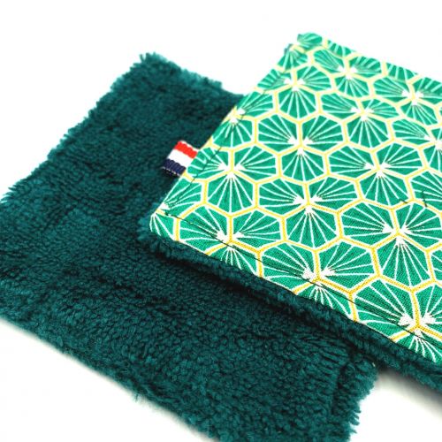 Lingettes démaquillantes lavables lot de 2 (vert)