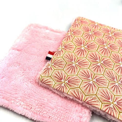 Lingettes démaquillantes lavables lot de 2 (rose)