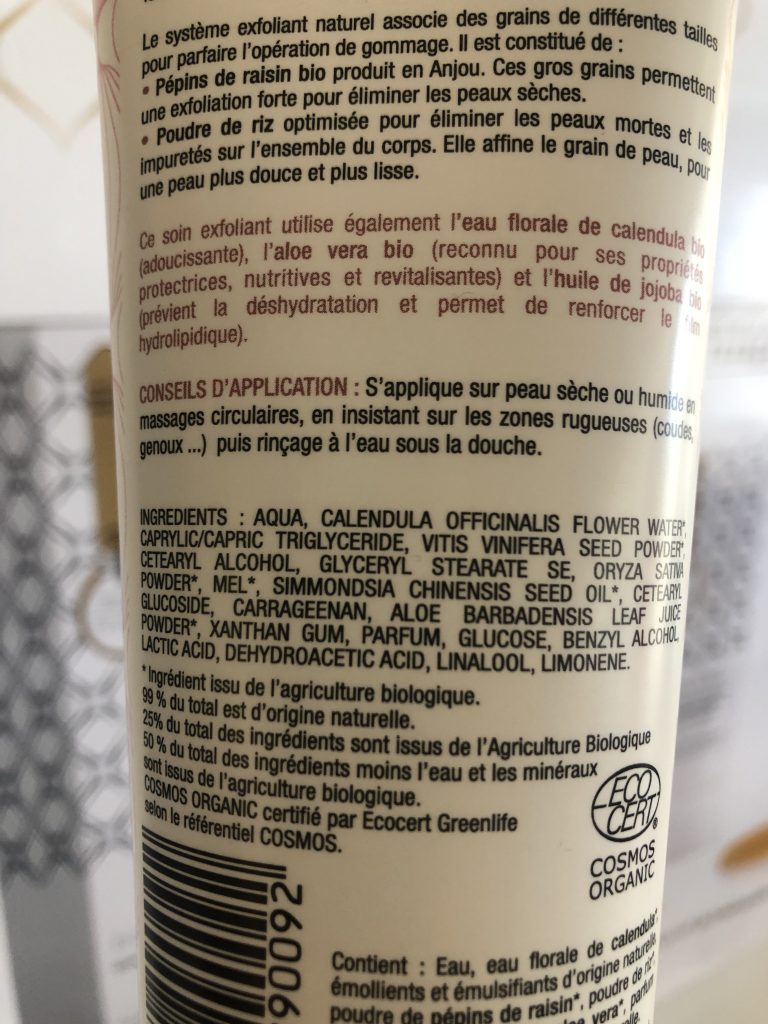 Liste INCI présente sur l'étiquette des cosmétiques bio