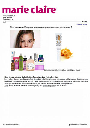 article Folies Royales MARIE CLAIRE